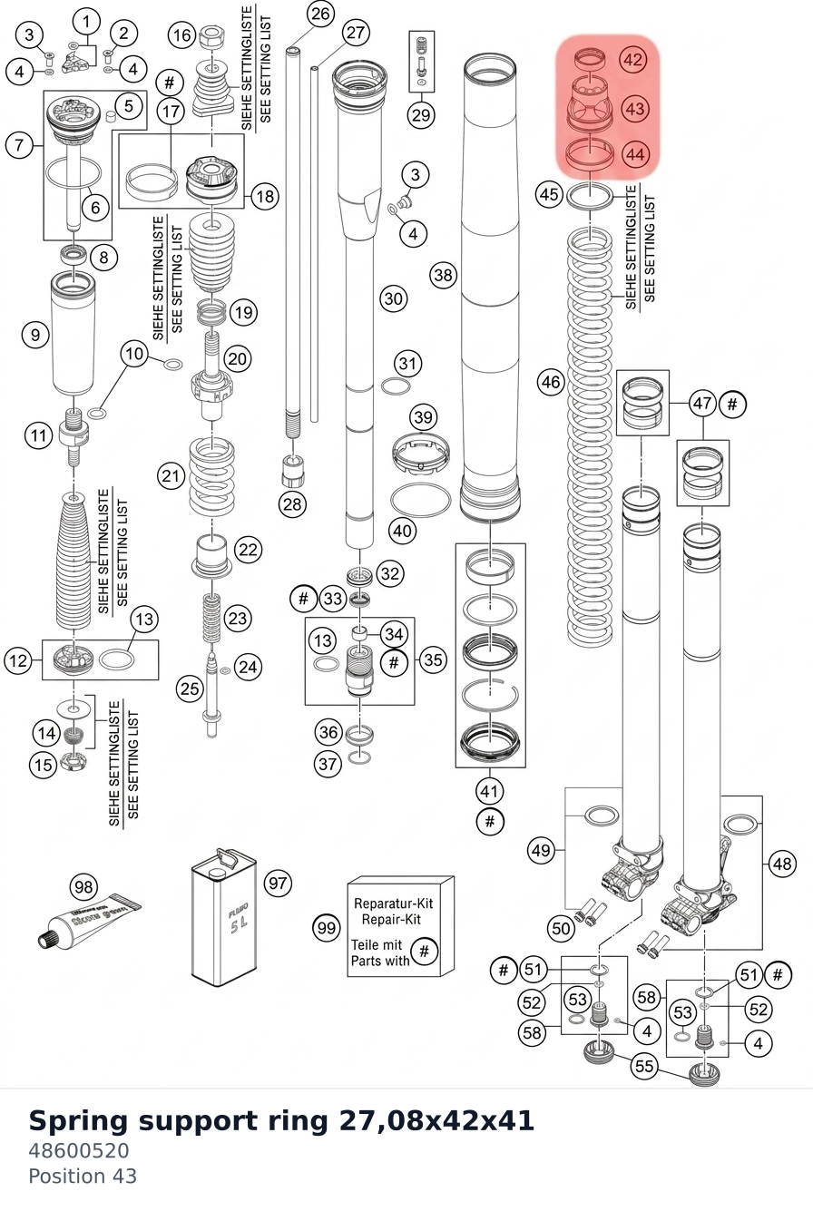 Diagram preview: Spring support ring 27,08x42x41 (48600520)
