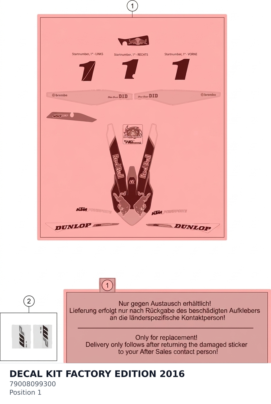 Diagram preview: DECAL KIT FACTORY EDITION 2016 (79008099300)