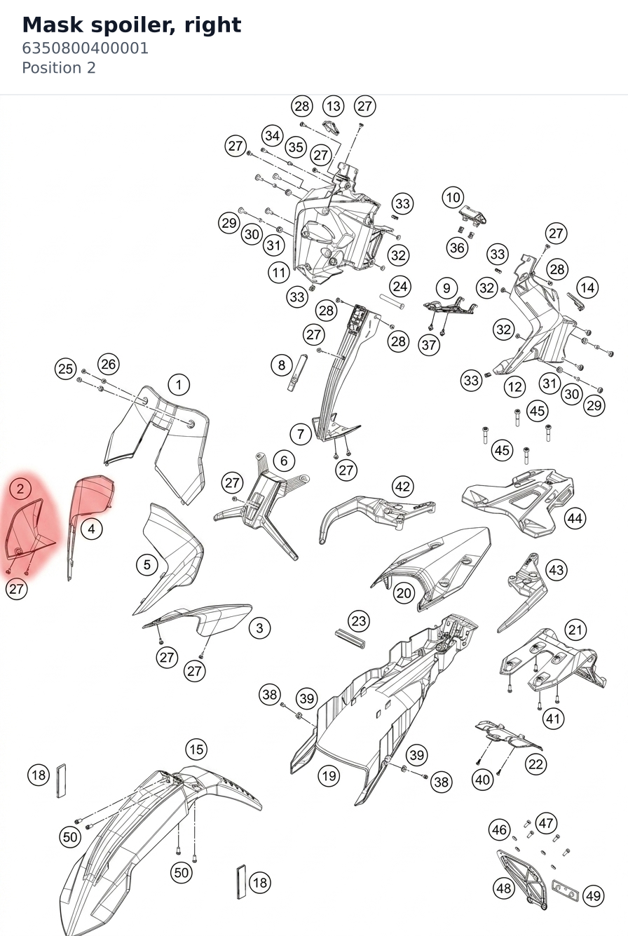 Diagram preview: Mask spoiler, right (6350800400001)
