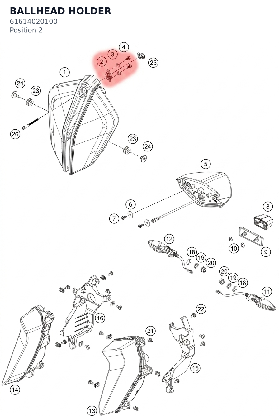 Diagram preview: BALLHEAD HOLDER (61614020100)