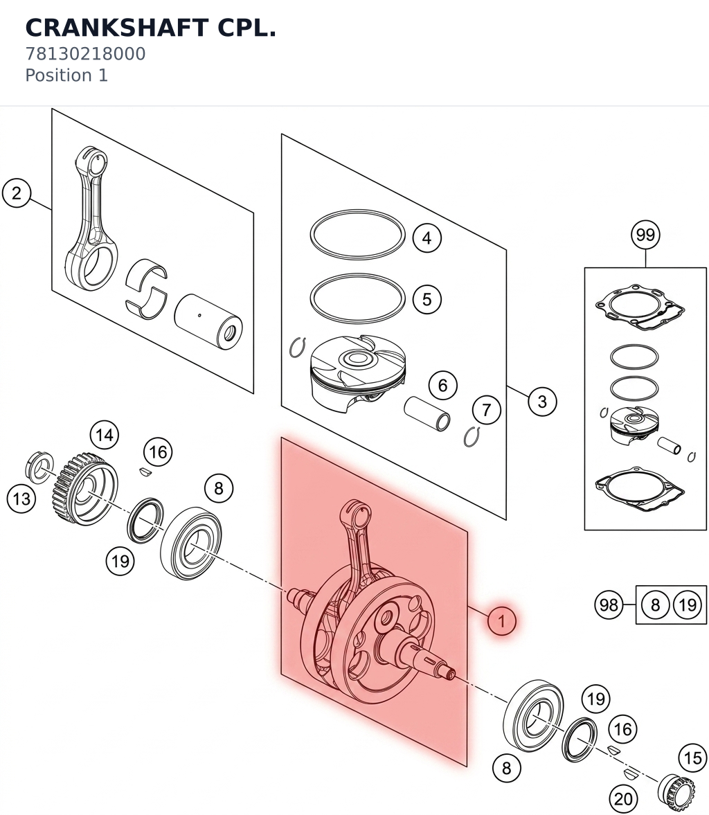 Diagram preview: CRANKSHAFT CPL. (78130218000)