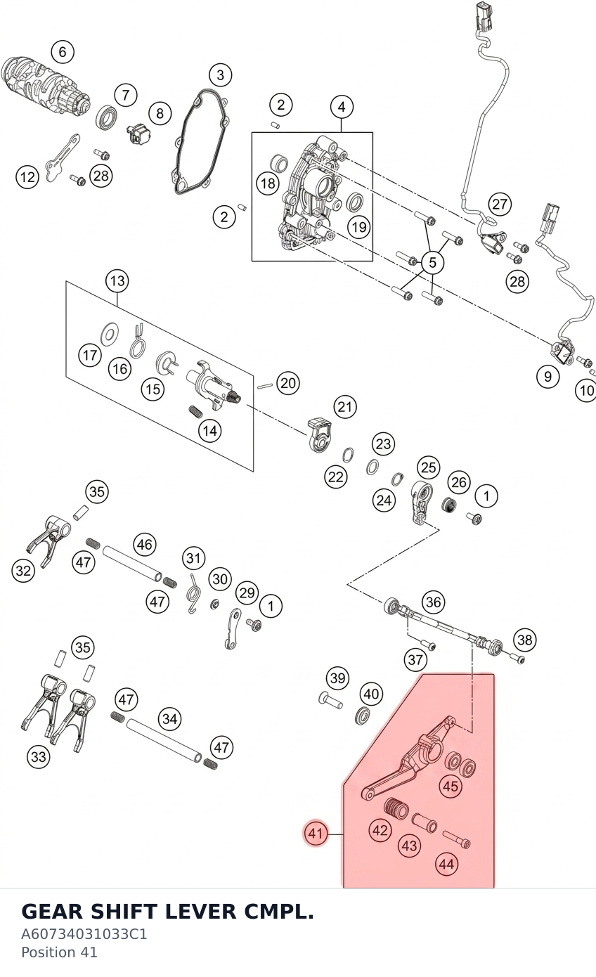 Diagram preview: GEAR SHIFT LEVER CMPL. (A60734031033C1)