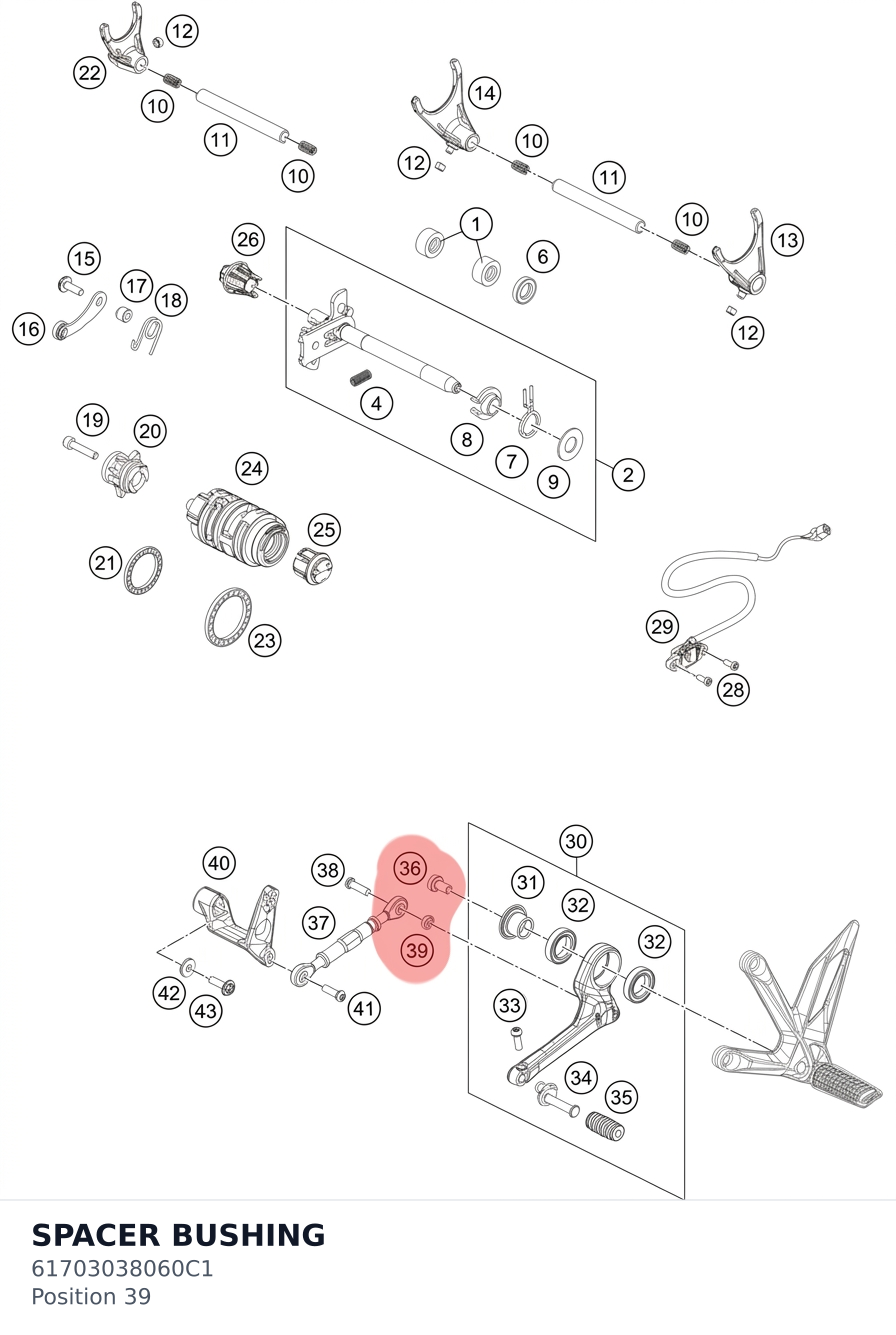 Diagram preview: SPACER BUSHING (61703038060C1)