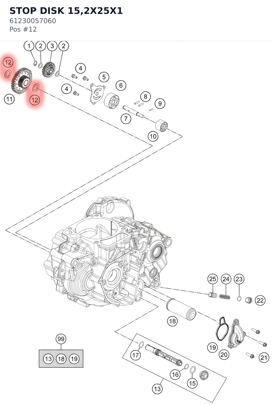 Diagram preview: STOP DISK 15,2X25X1 (61230057060)
