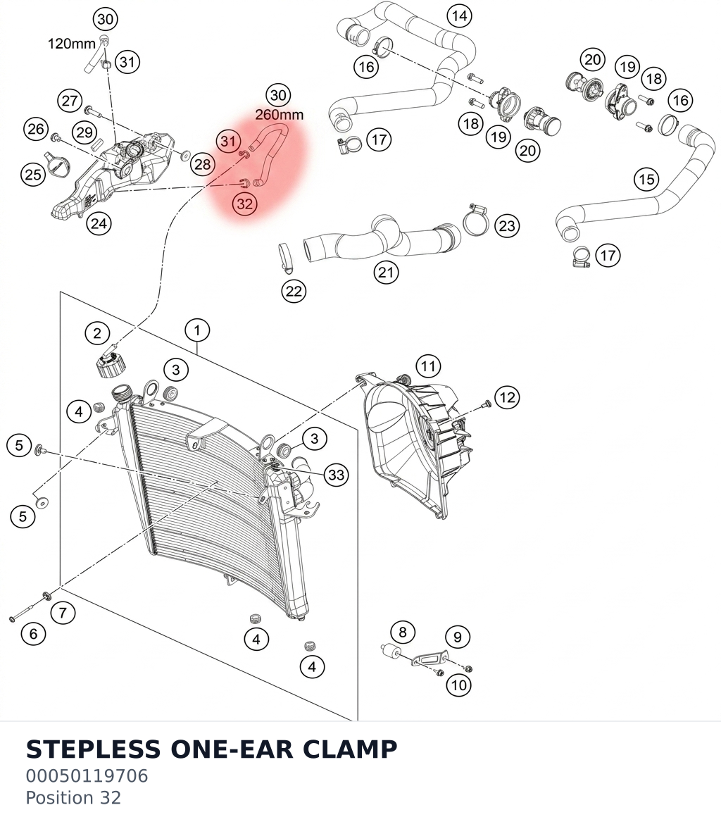 Diagram preview: STEPLESS ONE-EAR CLAMP (00050119706)