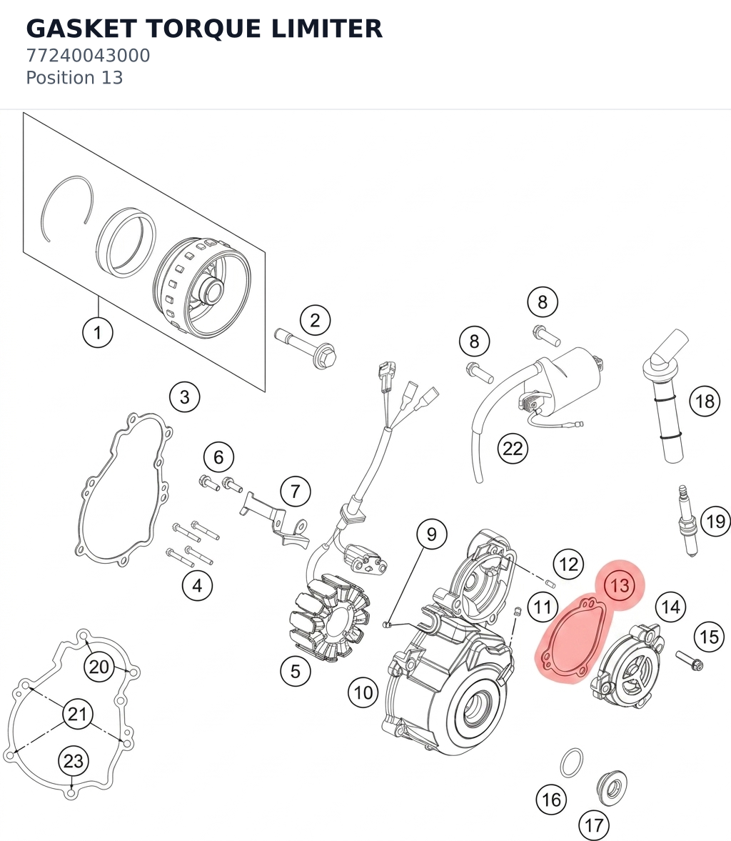 Diagram preview: GASKET TORQUE LIMITER (77240043000)