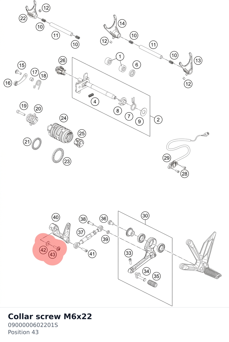 Diagram preview: Collar screw M6x22 (0900000602201S)