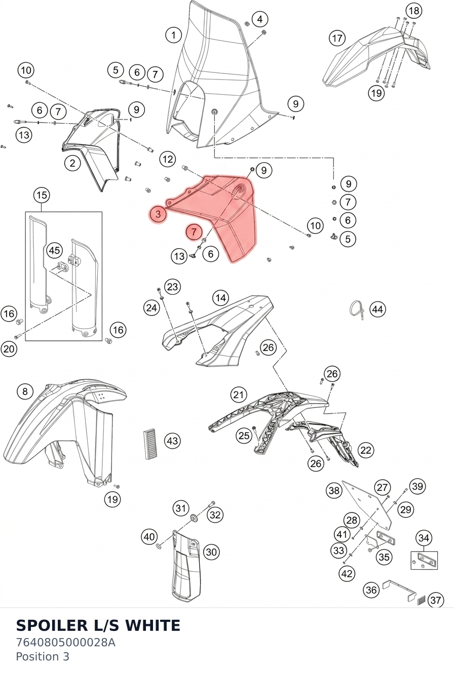 Diagram preview: SPOILER L/S WHITE (7640805000028A)