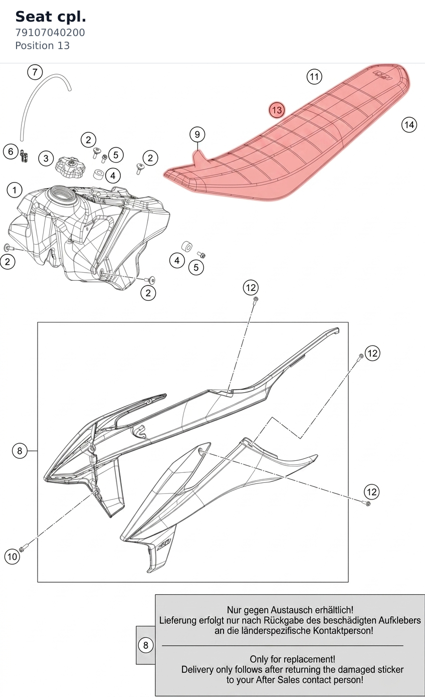 Diagram preview: Seat cpl. (79107040200)