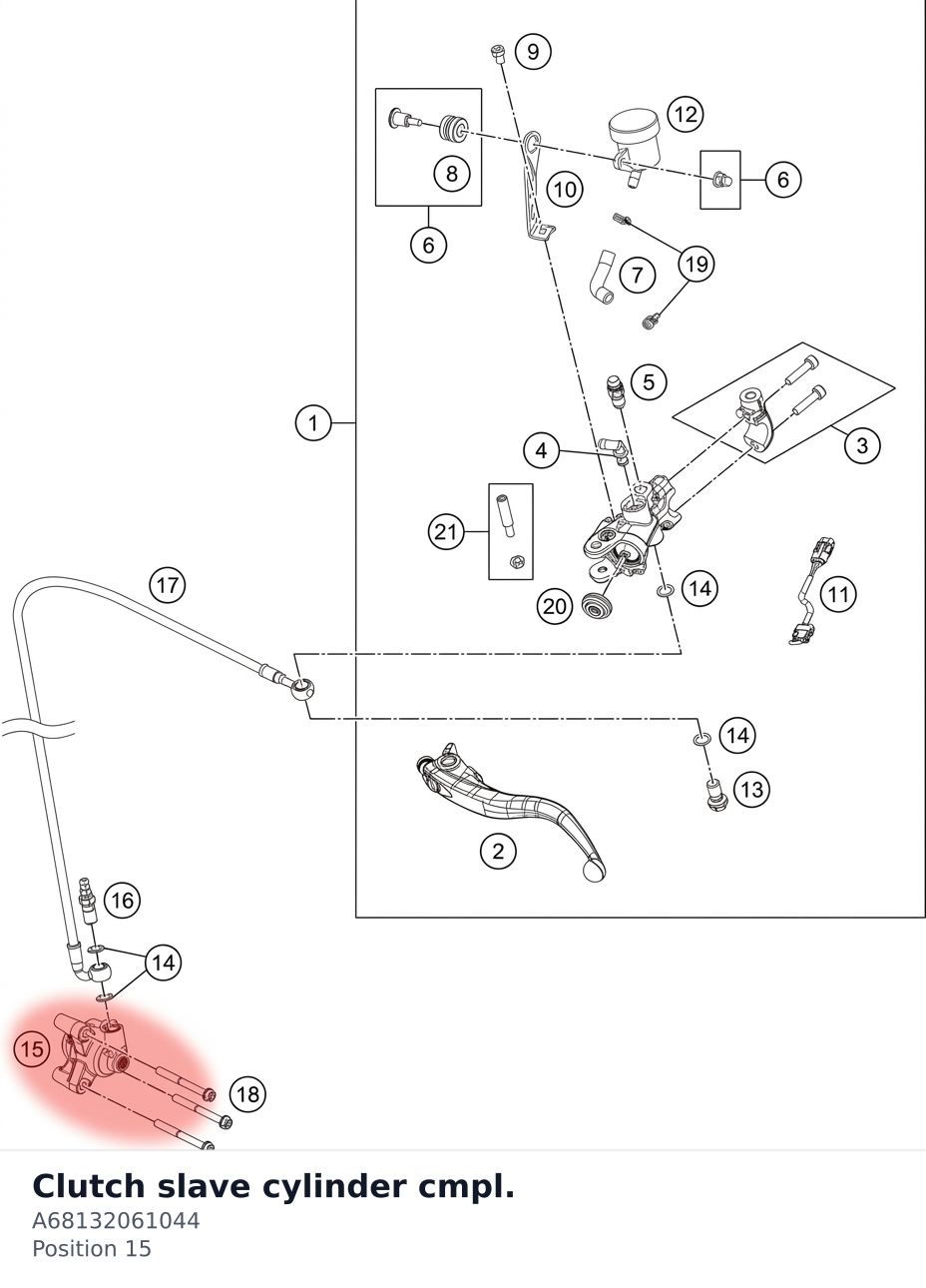 Diagram preview: Clutch slave cylinder cmpl. (A68132061044)