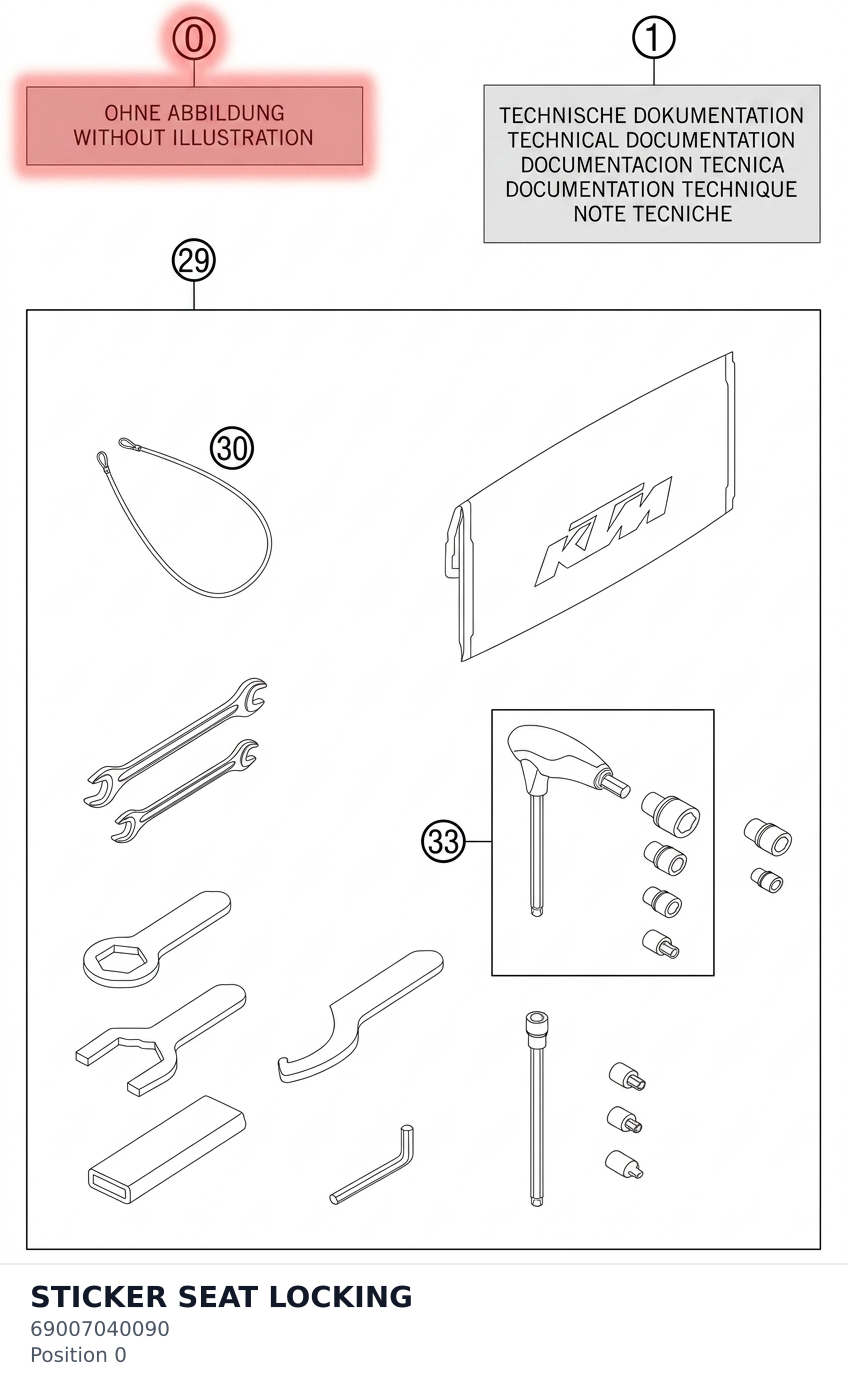 Diagram preview: STICKER SEAT LOCKING (69007040090)