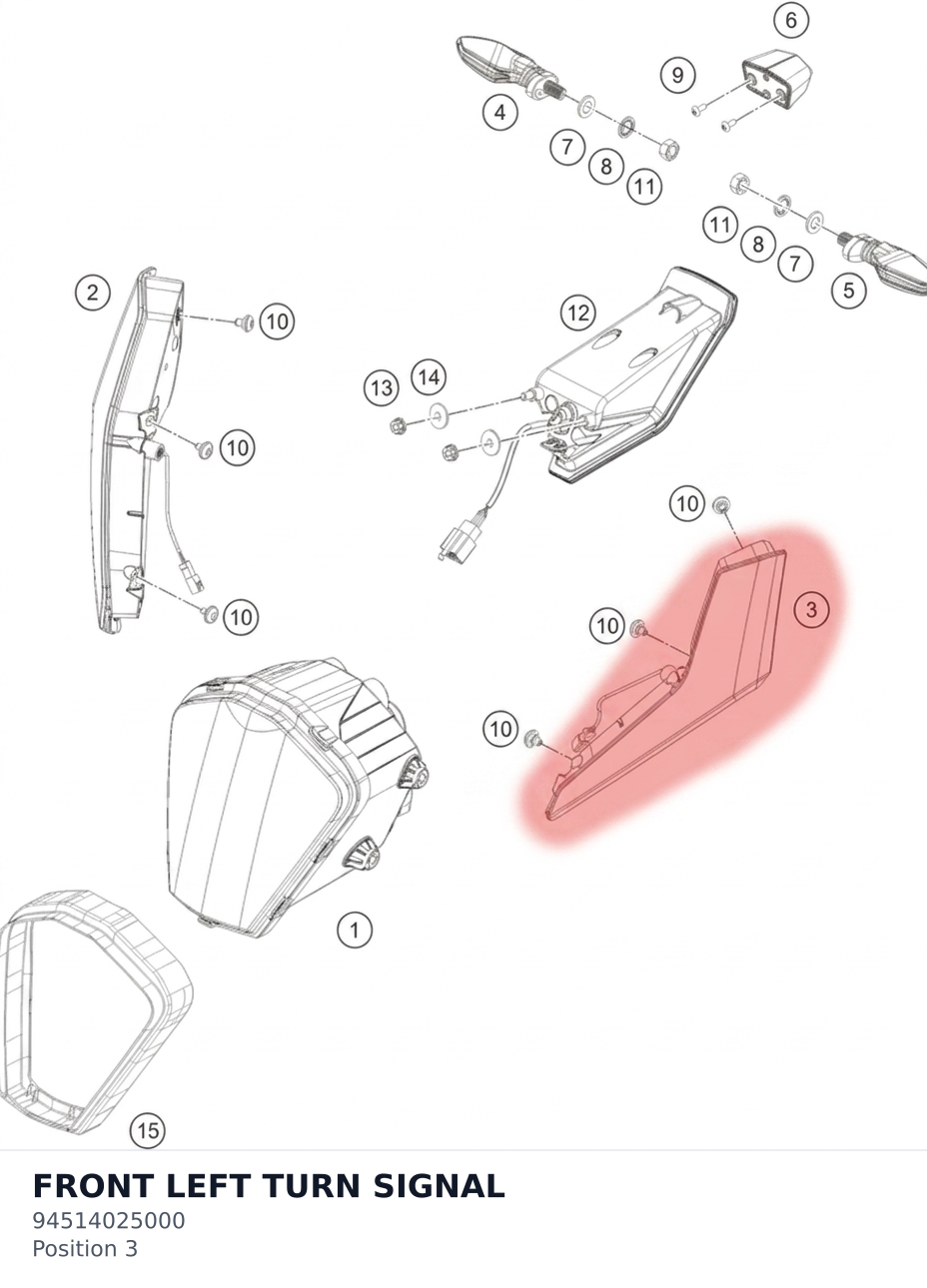 Diagram preview: FRONT LEFT TURN SIGNAL (94514025000)