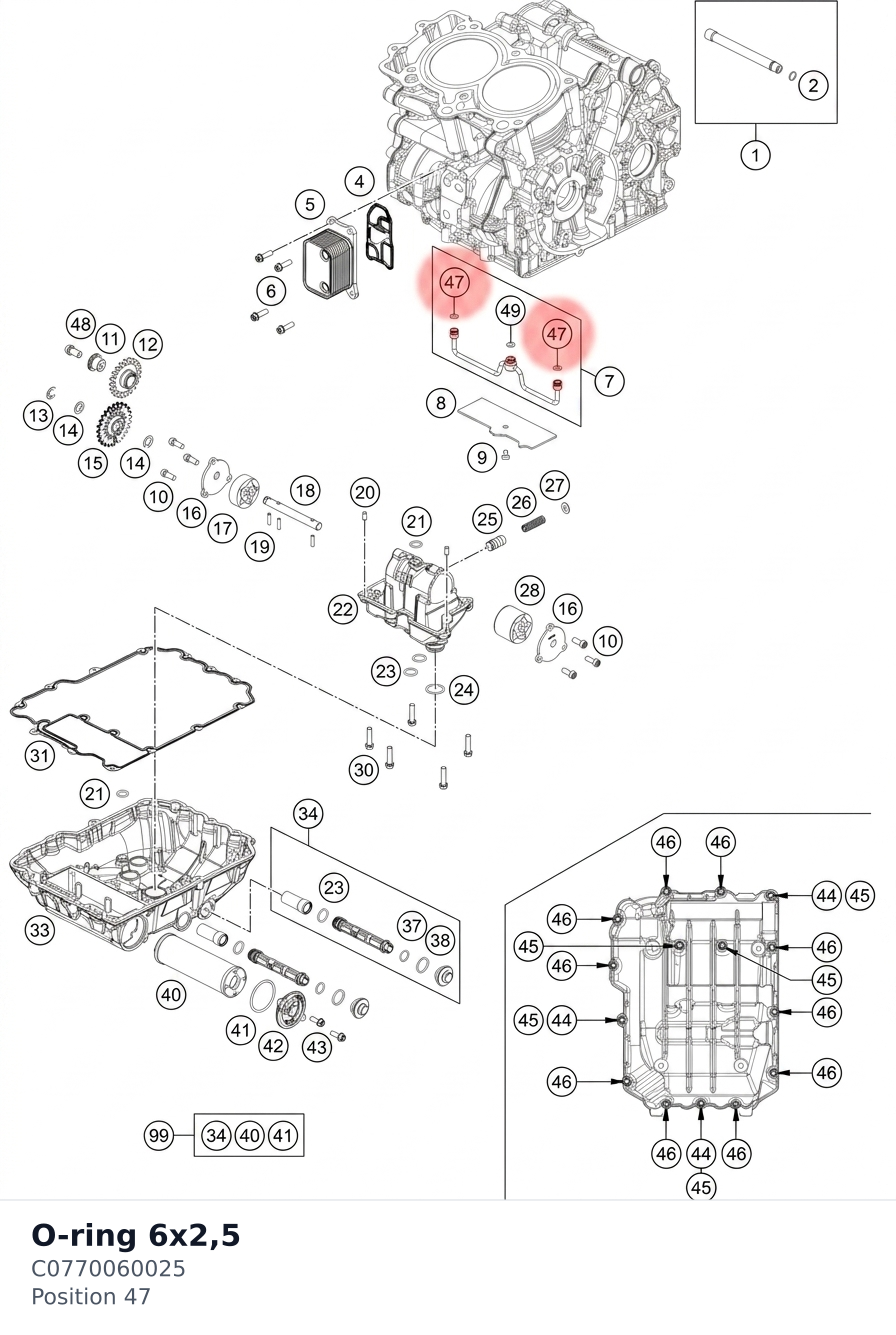 Diagram preview: O-ring 6x2,5 (C0770060025)
