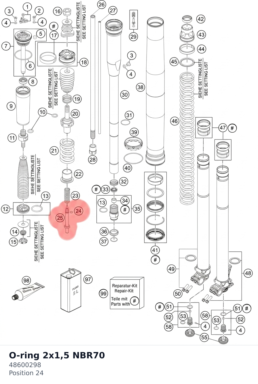 Diagram preview: O-ring 2x1,5 NBR70 (48600298)