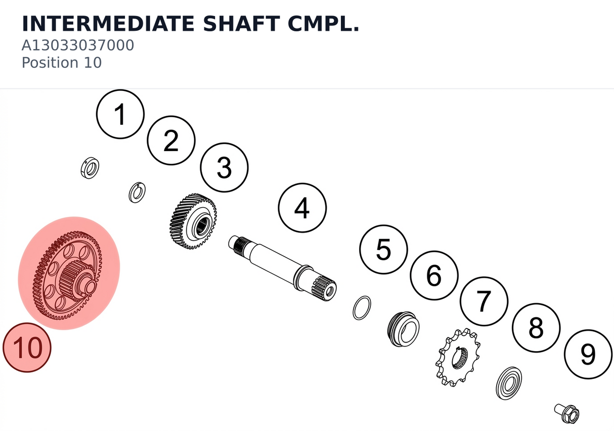 Diagram preview: INTERMEDIATE SHAFT CMPL. (A13033037000)