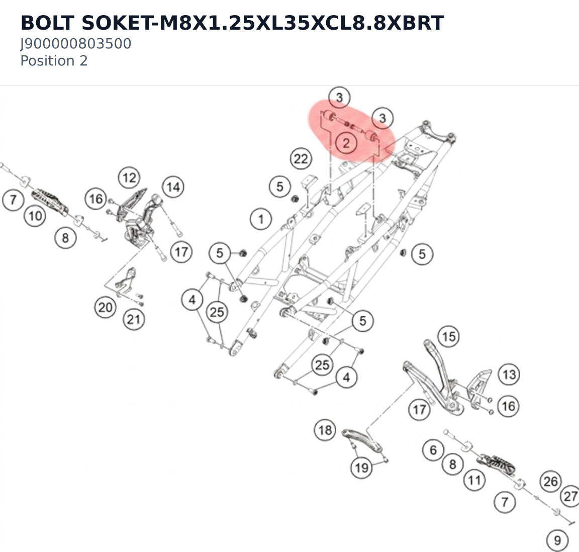 Diagram preview: BOLT SOKET-M8X1.25XL35XCL8.8XBRT (J900000803500)