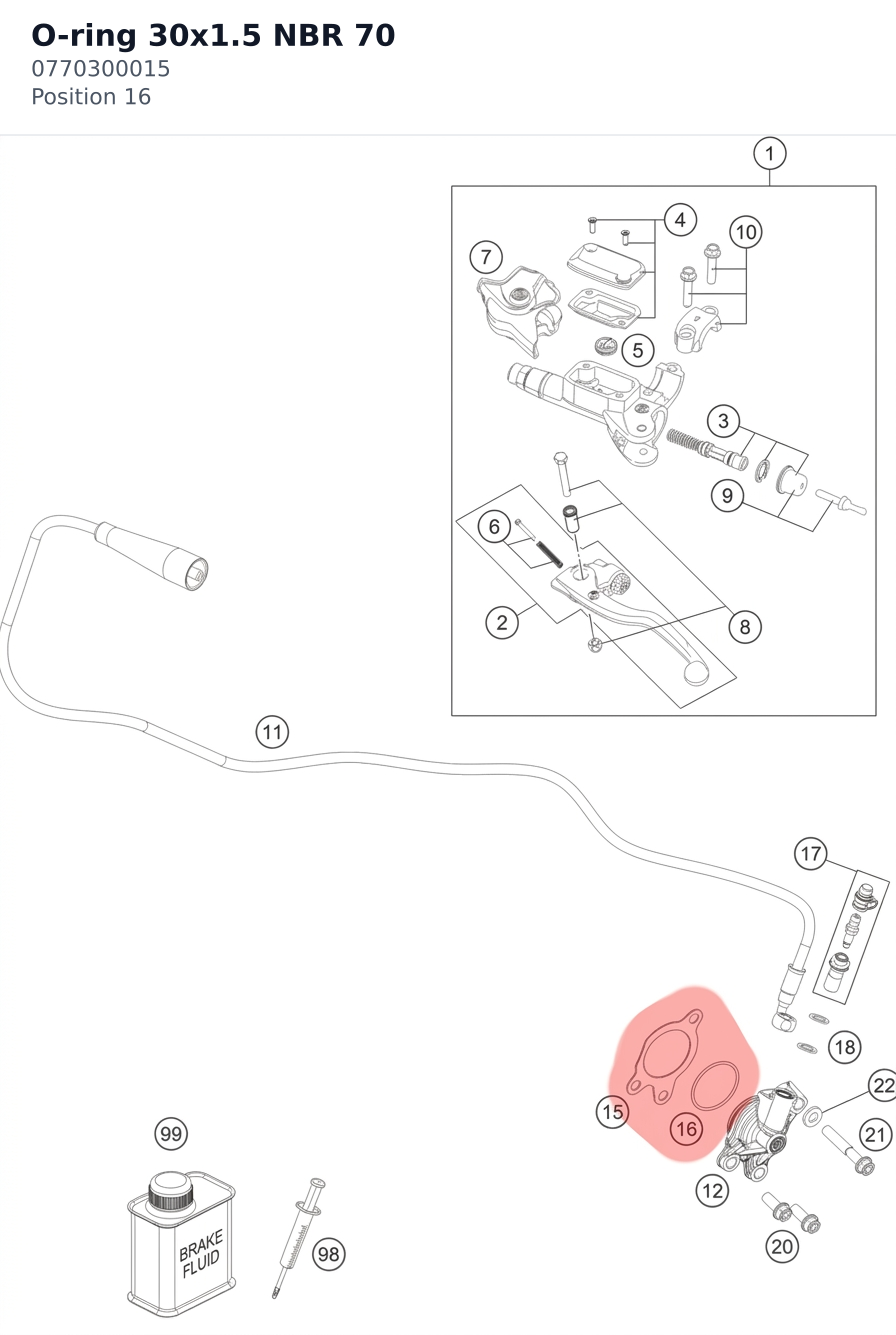 Diagram preview: O-ring 30x1.5 NBR 70 (0770300015)