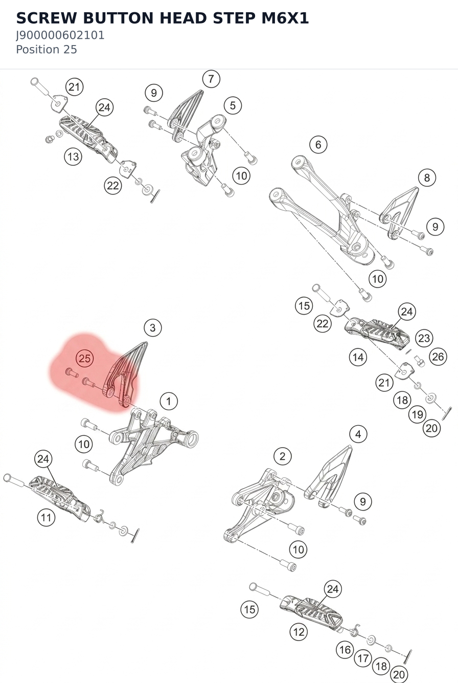 Diagram preview: SCREW BUTTON HEAD STEP M6X1 (J900000602101)
