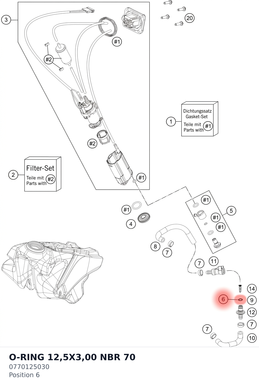 Diagram preview: O-RING 12,5X3,00 NBR 70 (0770125030)