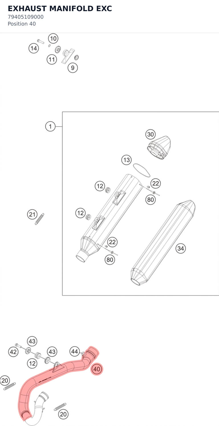 Diagram preview: EXHAUST MANIFOLD EXC (79405109000)