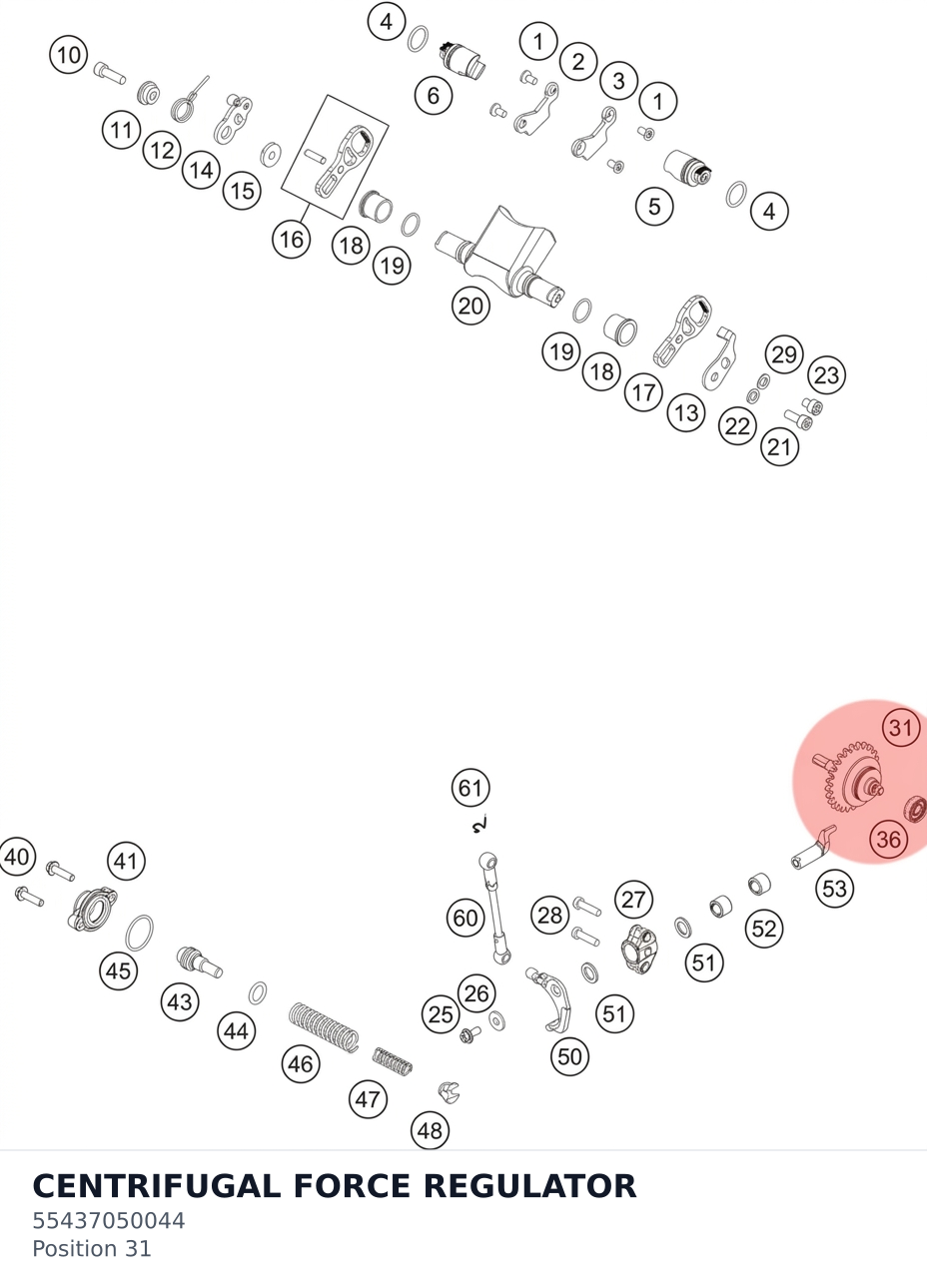 Diagram preview: CENTRIFUGAL FORCE REGULATOR (55437050044)