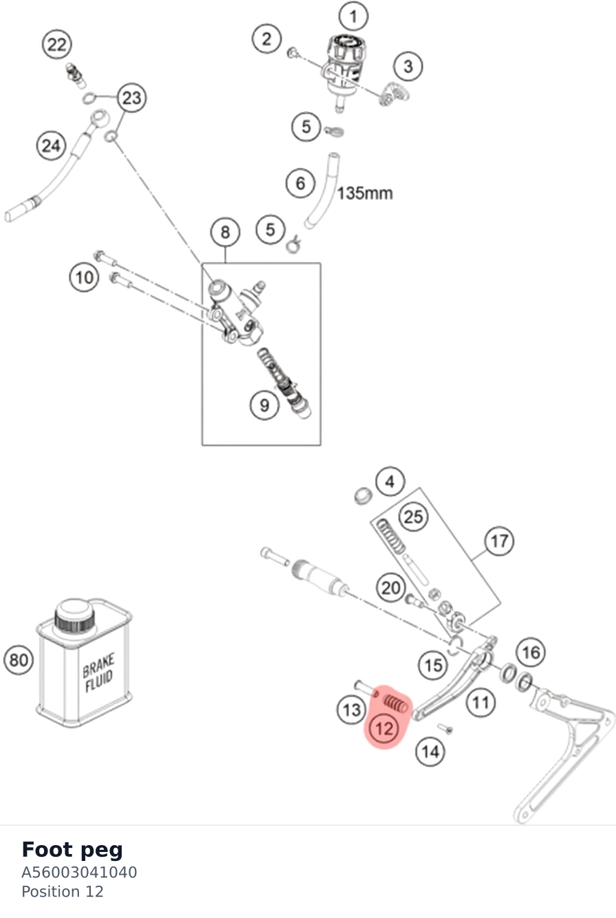 Diagram preview: Foot peg (A56003041040)