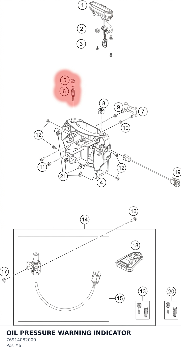 Diagram preview: OIL PRESSURE WARNING INDICATOR (76914082000)