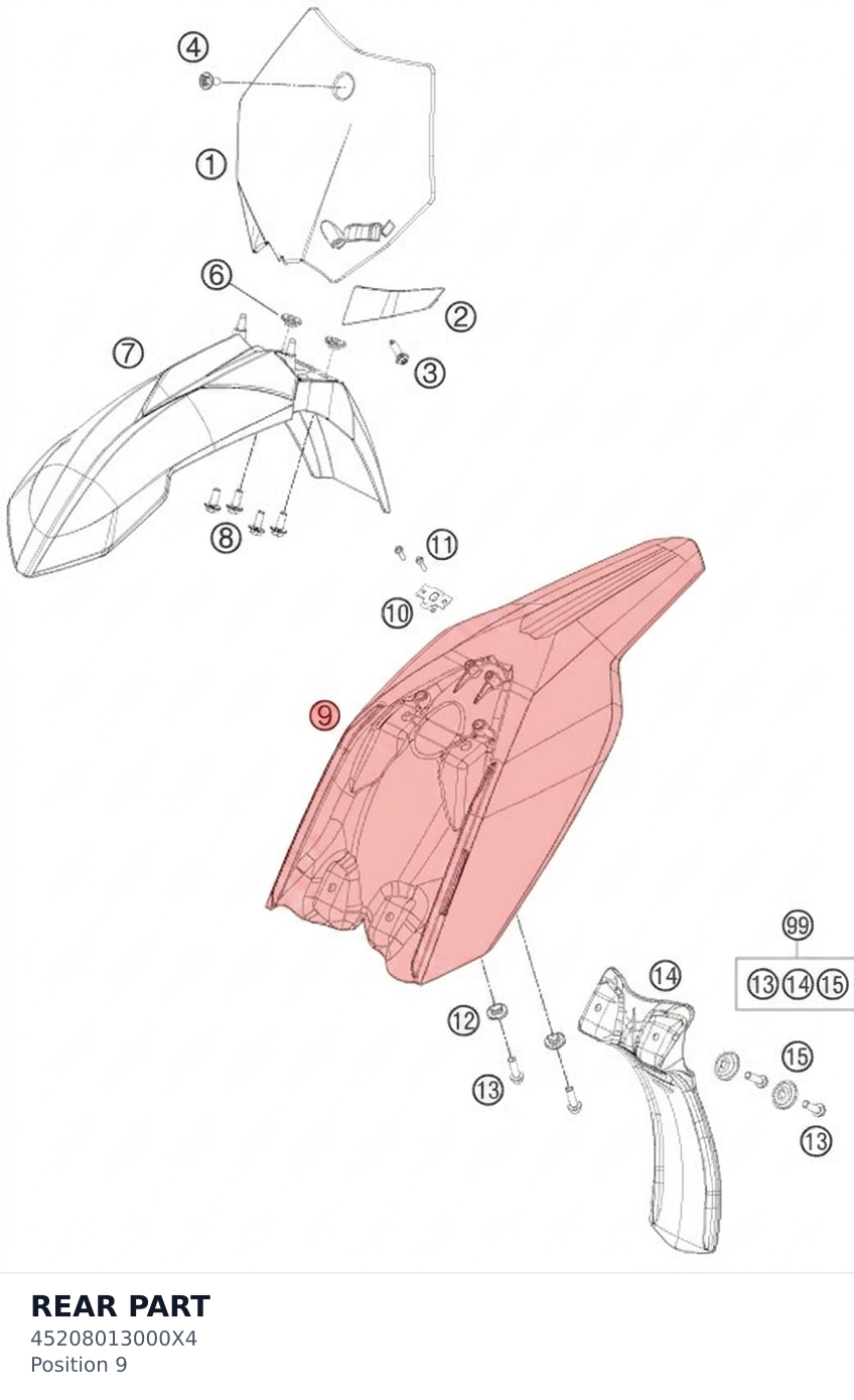Diagram preview: REAR PART (45208013000X4)
