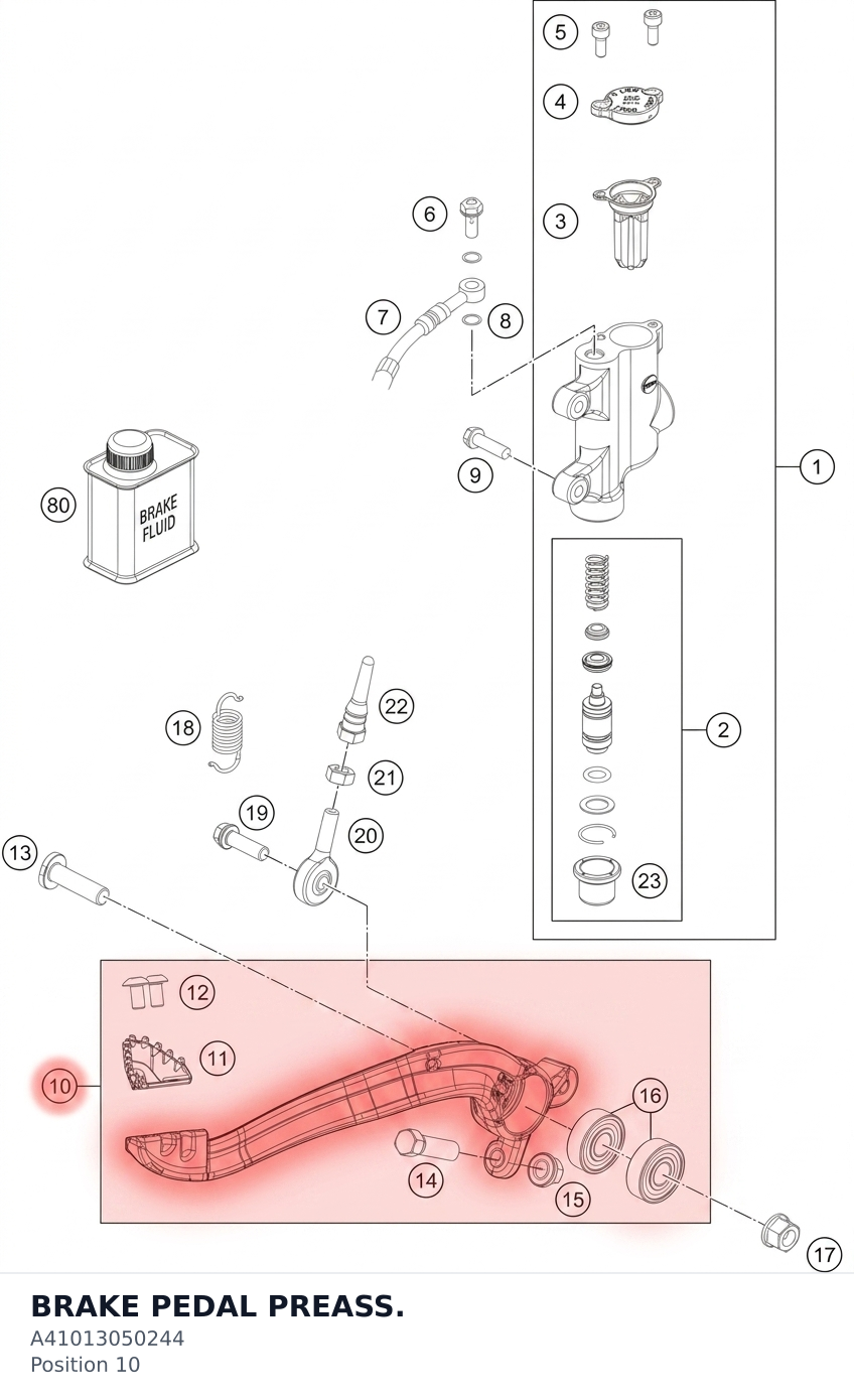 Diagram preview: BRAKE PEDAL PREASS. (A41013050244)
