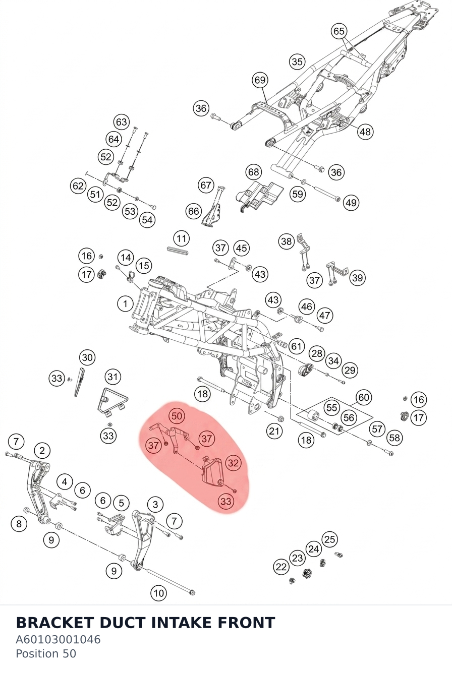 Diagram preview: BRACKET DUCT INTAKE FRONT (A60103001046)