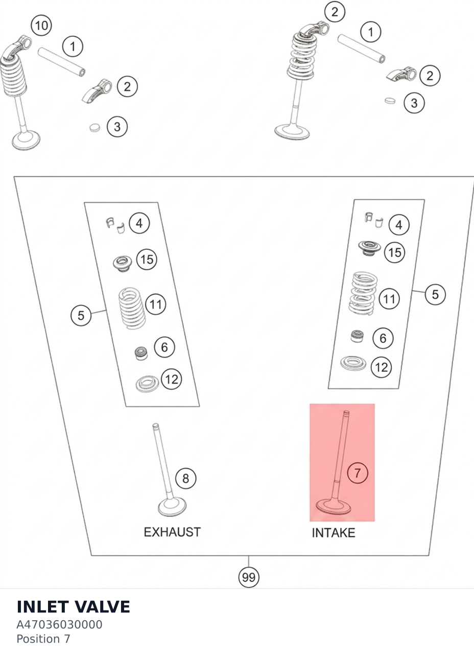 Diagram preview: INLET VALVE (A47036030000)