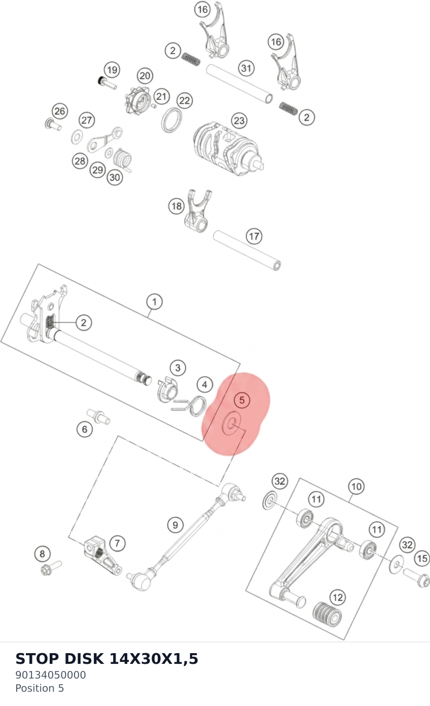 Diagram preview: STOP DISK 14X30X1,5 (90134050000)