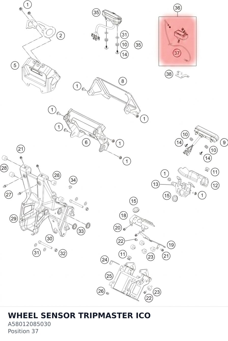 Diagram preview: WHEEL SENSOR TRIPMASTER ICO (A58012085030)