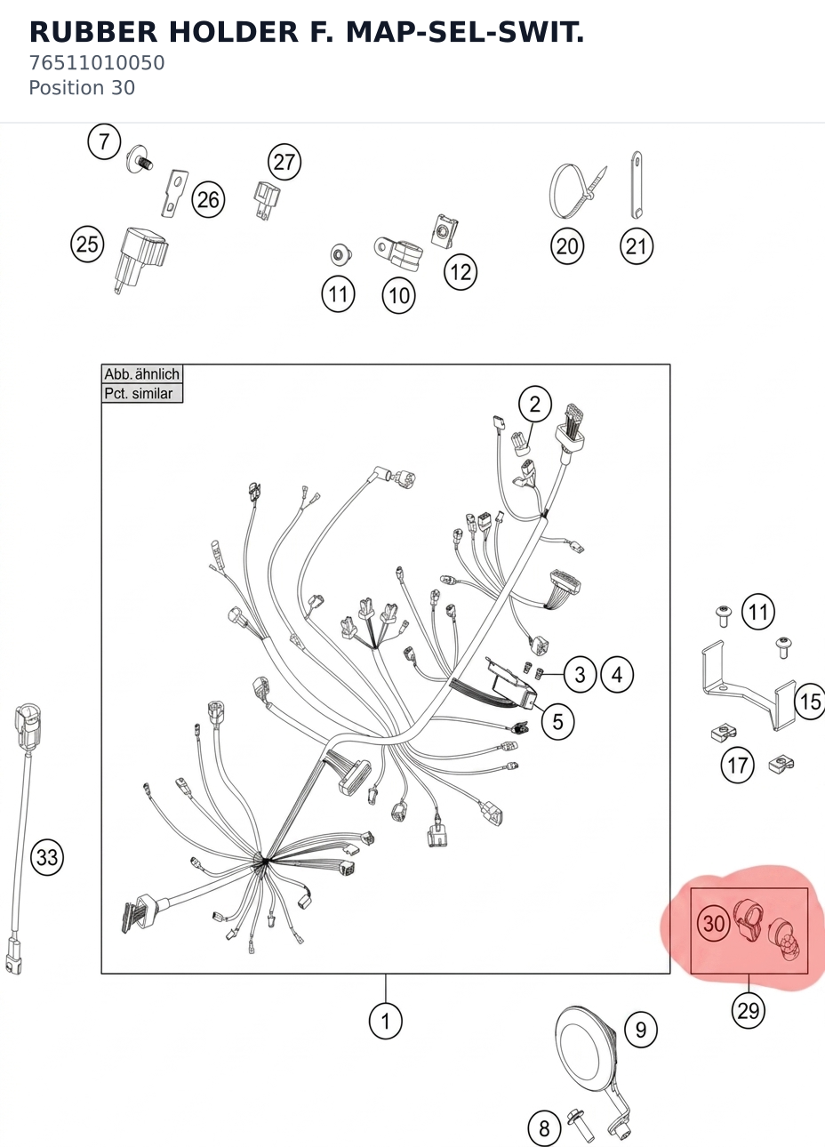 Diagram preview: RUBBER HOLDER F. MAP-SEL-SWIT. (76511010050)