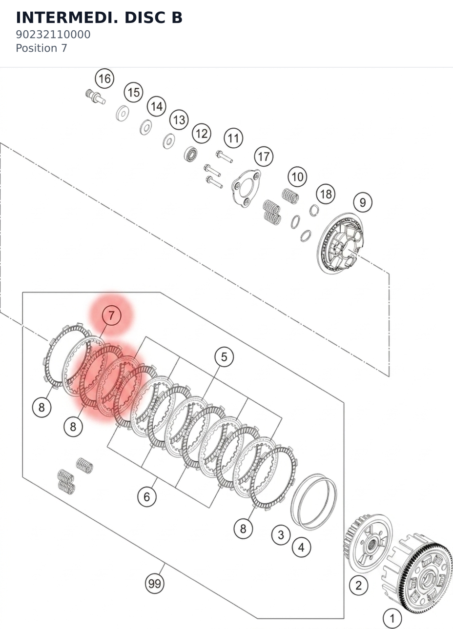 Diagram preview: INTERMEDI. DISC B (90232110000)