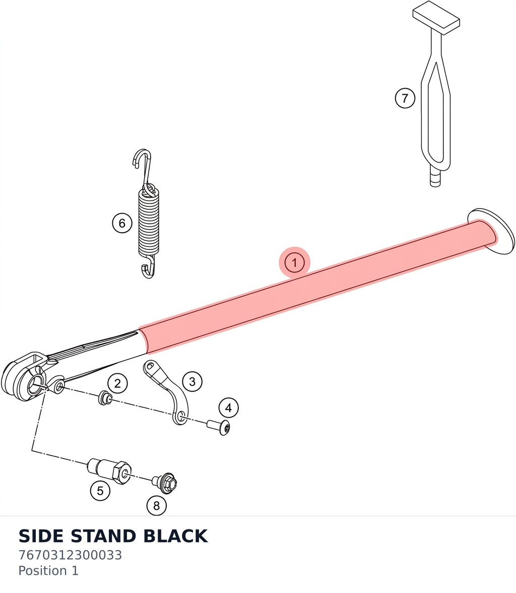 Diagram preview: SIDE STAND BLACK (7670312300033)