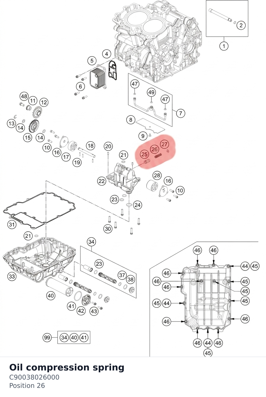 Diagram preview: Oil compression spring (C90038026000)