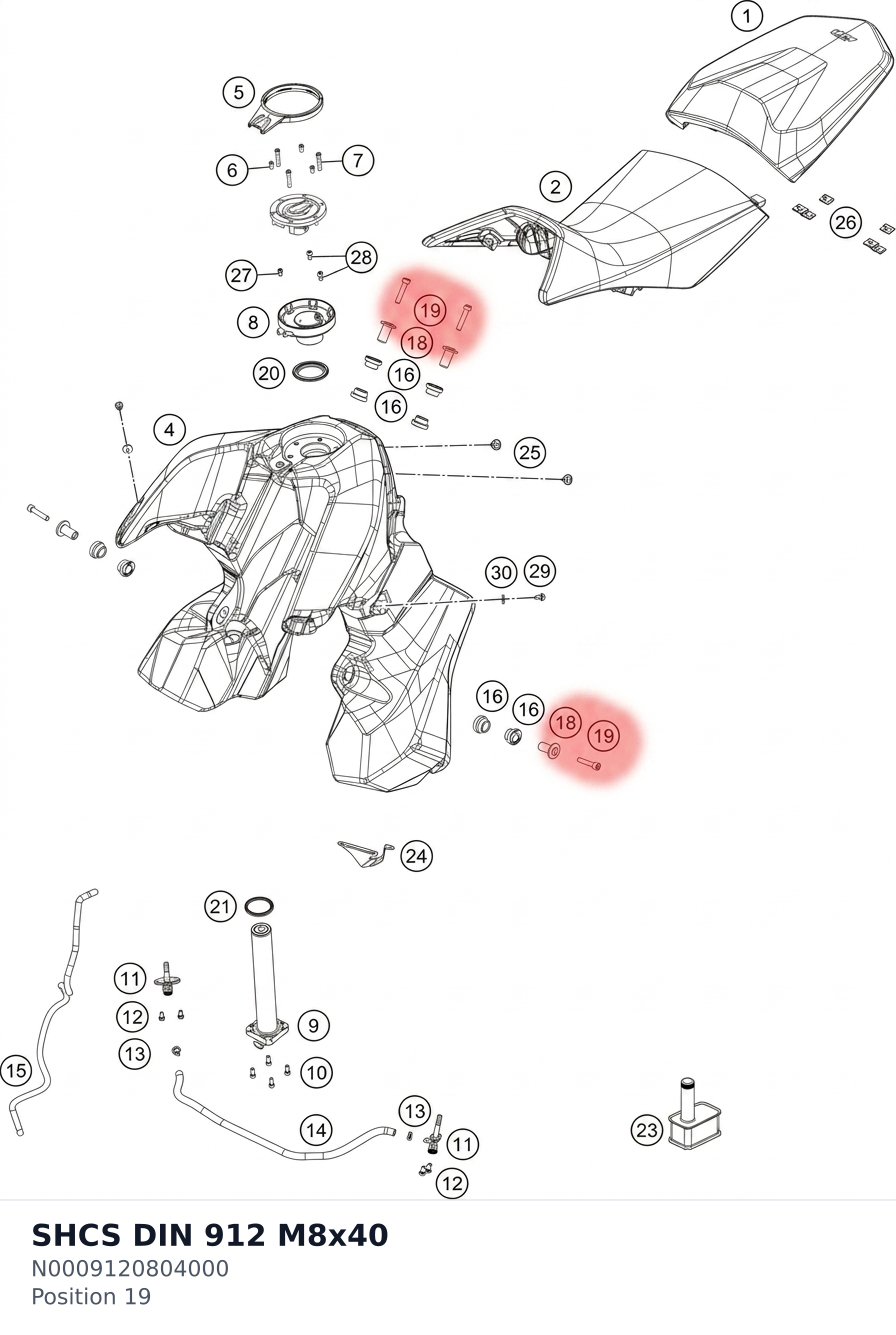Diagram preview: SHCS DIN 912 M8x40 (N0009120804000)