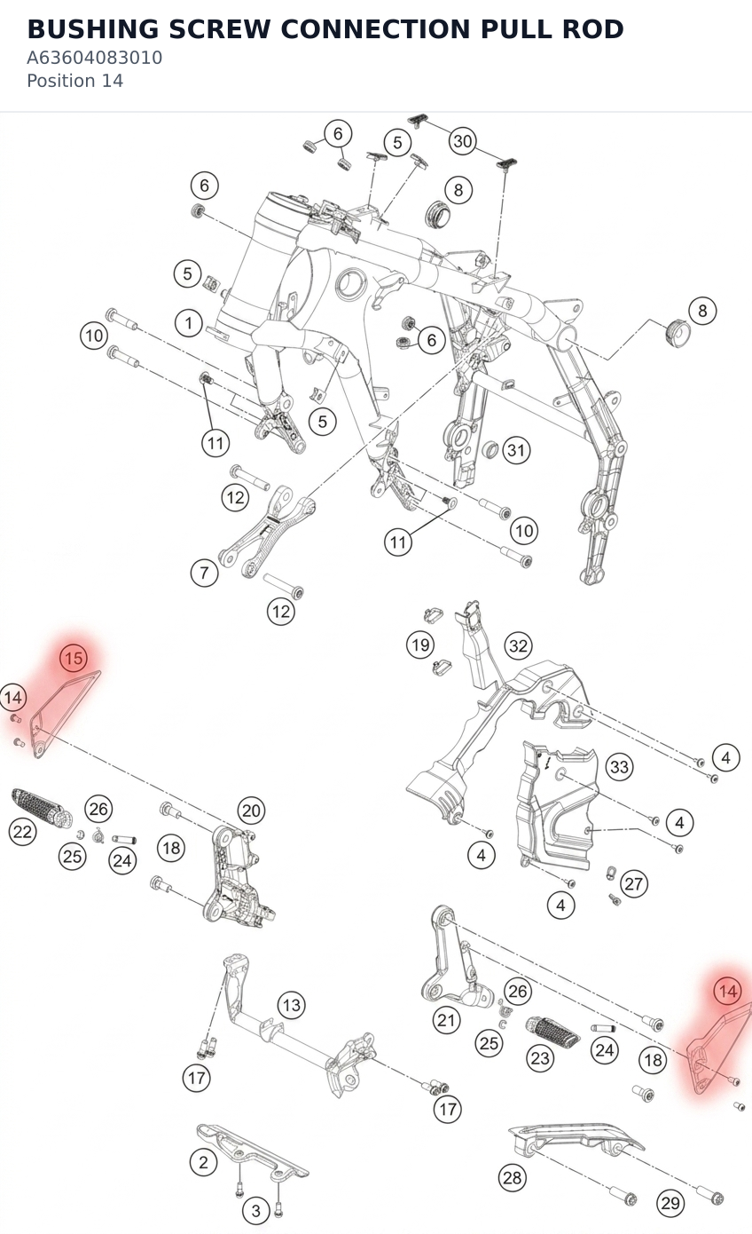 Diagram preview: BUSHING SCREW CONNECTION PULL ROD (A63604083010)