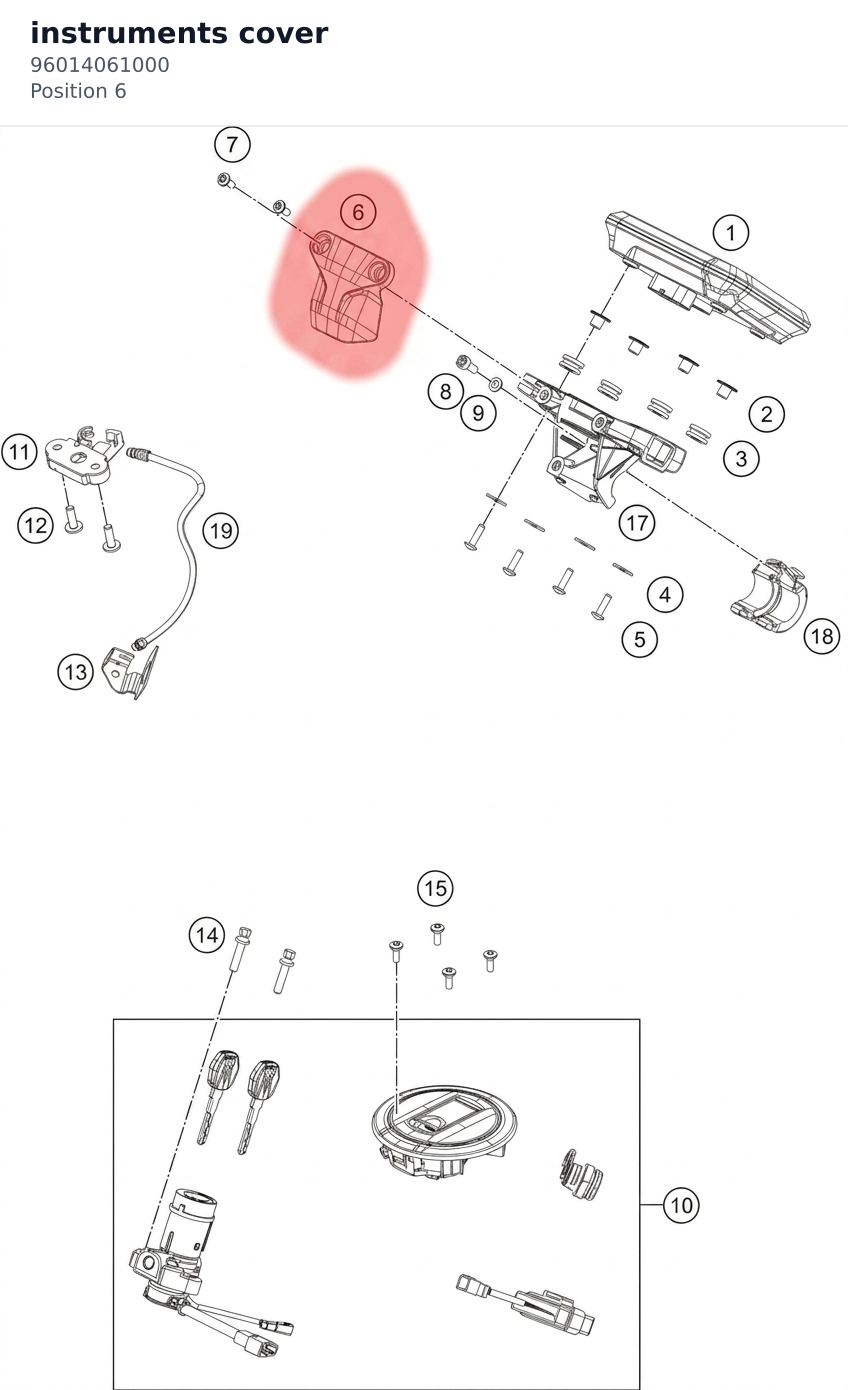 Diagram preview: instruments cover (96014061000)