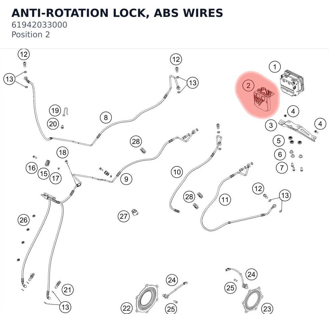 Diagram preview: ANTI-ROTATION LOCK, ABS WIRES (61942033000)