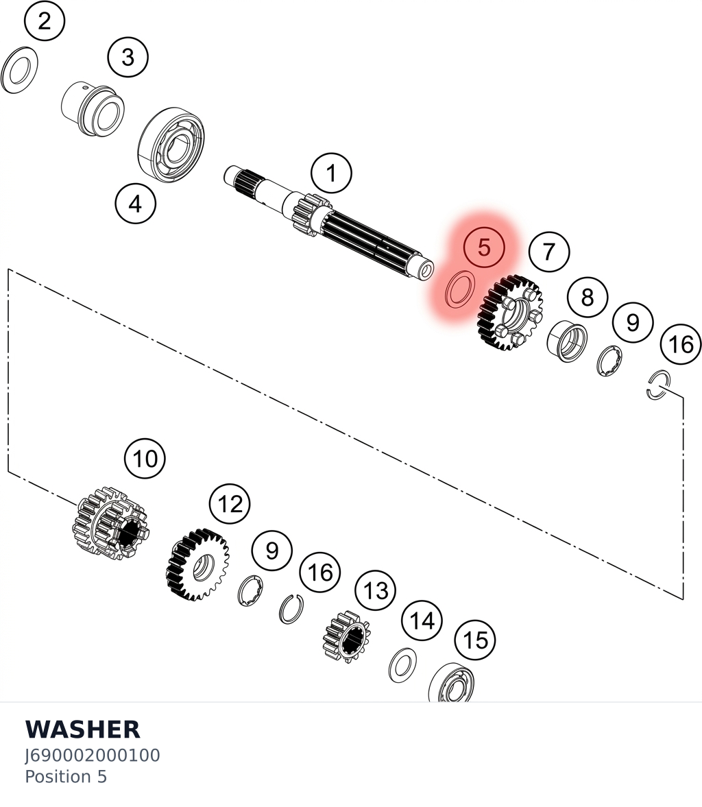 Diagram preview: WASHER (J690002000100)