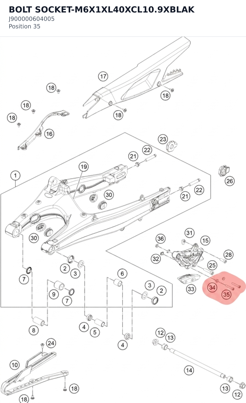 Diagram preview: BOLT SOCKET-M6X1XL40XCL10.9XBLAK (J900000604005)