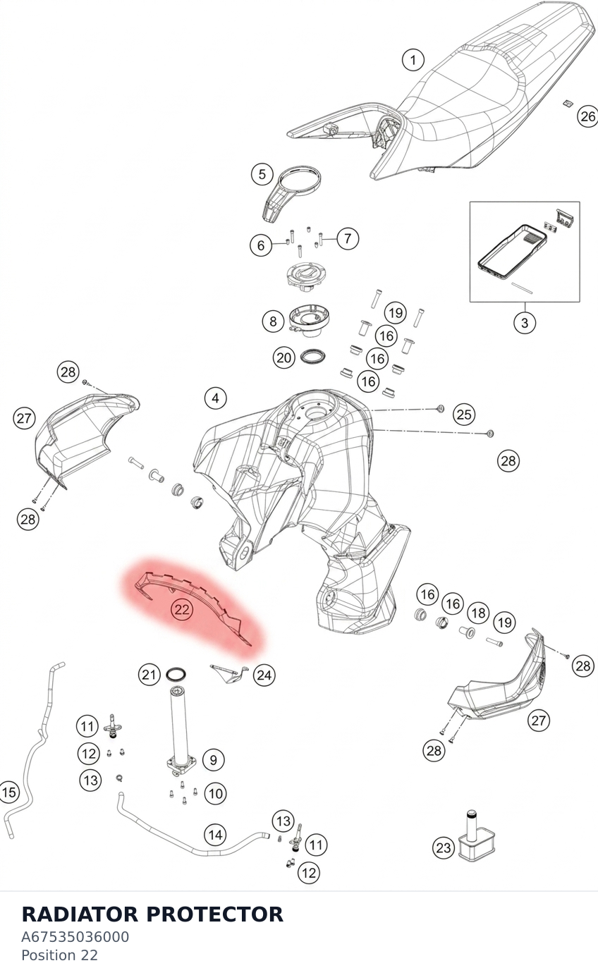 Diagram preview: RADIATOR PROTECTOR (A67535036000)