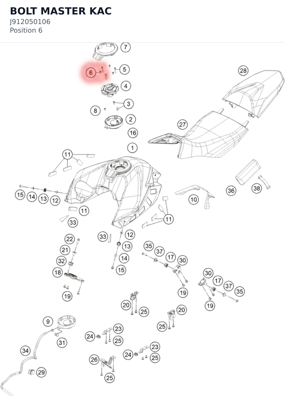 Diagram preview: BOLT MASTER KAC (J912050106)