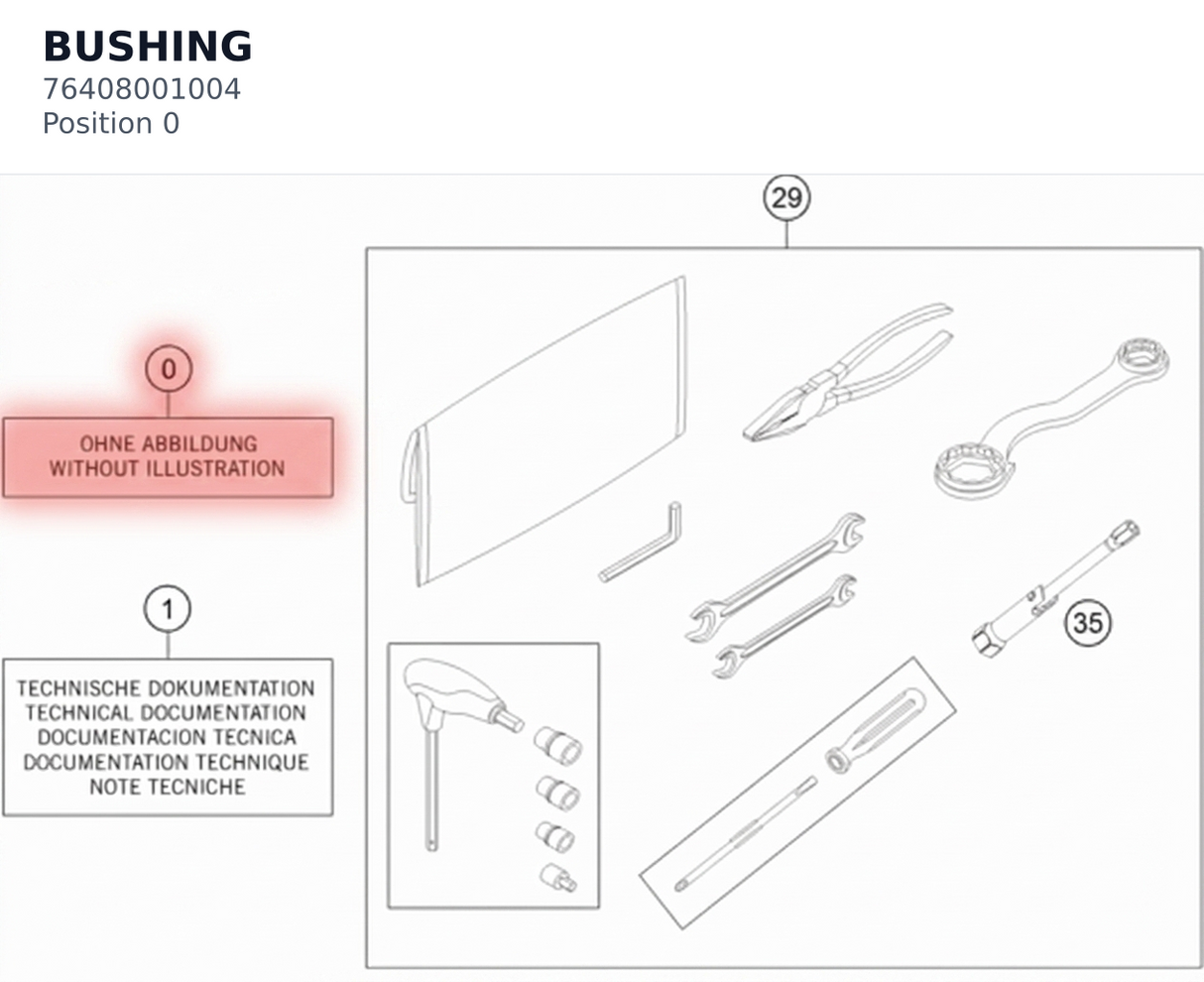 Diagram preview: BUSHING (76408001004)
