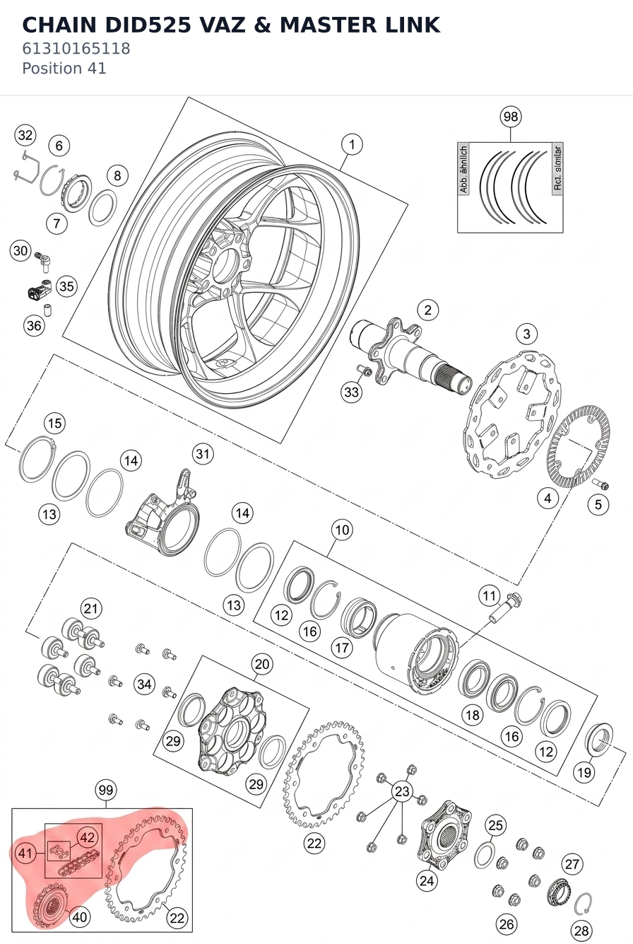 Diagram preview: CHAIN DID525 VAZ & MASTER LINK (61310165118)