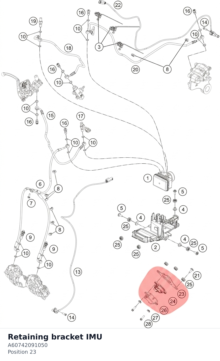 Diagram preview: Retaining bracket IMU (A60742091050)