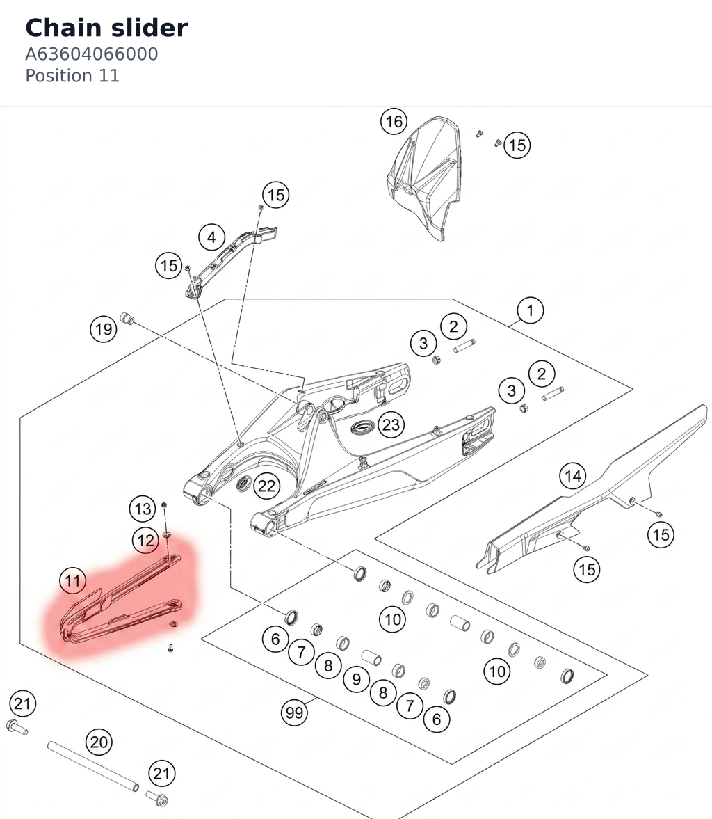 Diagram preview: Chain slider (A63604066000)