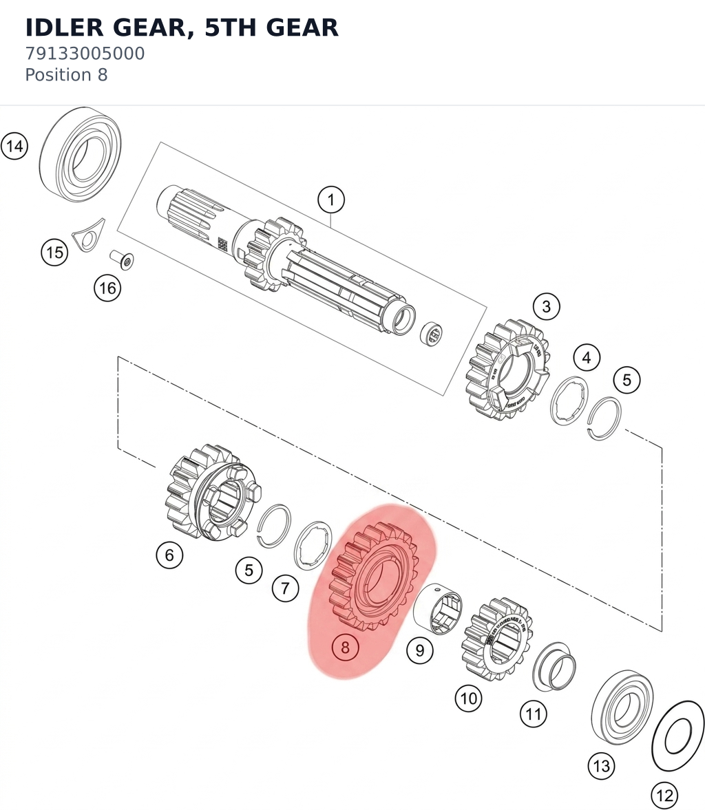 Diagram preview: IDLER GEAR, 5TH GEAR (79133005000)